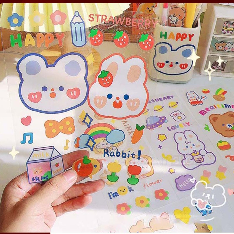 

Stiker Motif Kartun Korea Kelinci Anti Air Dekorasi Botol Box DIY