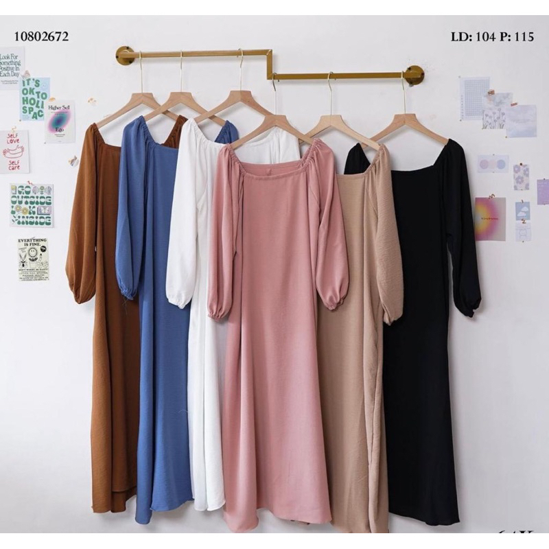 Tamstore Long Dress Masayu Lengan Panjang Balon LD 110