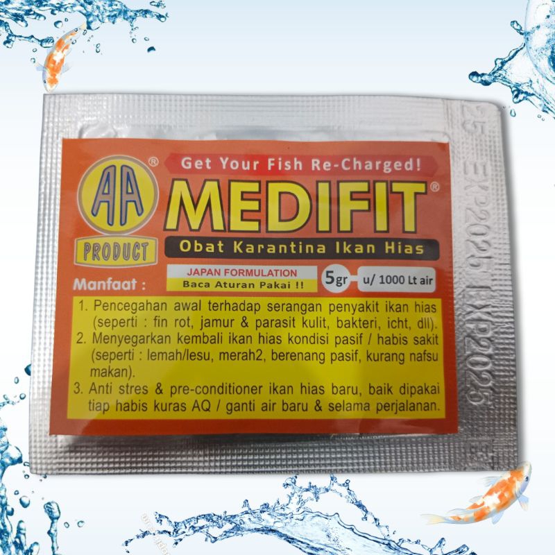 Obat ikan karantina jamur luka AKARI AA MEDIFIT 5GR