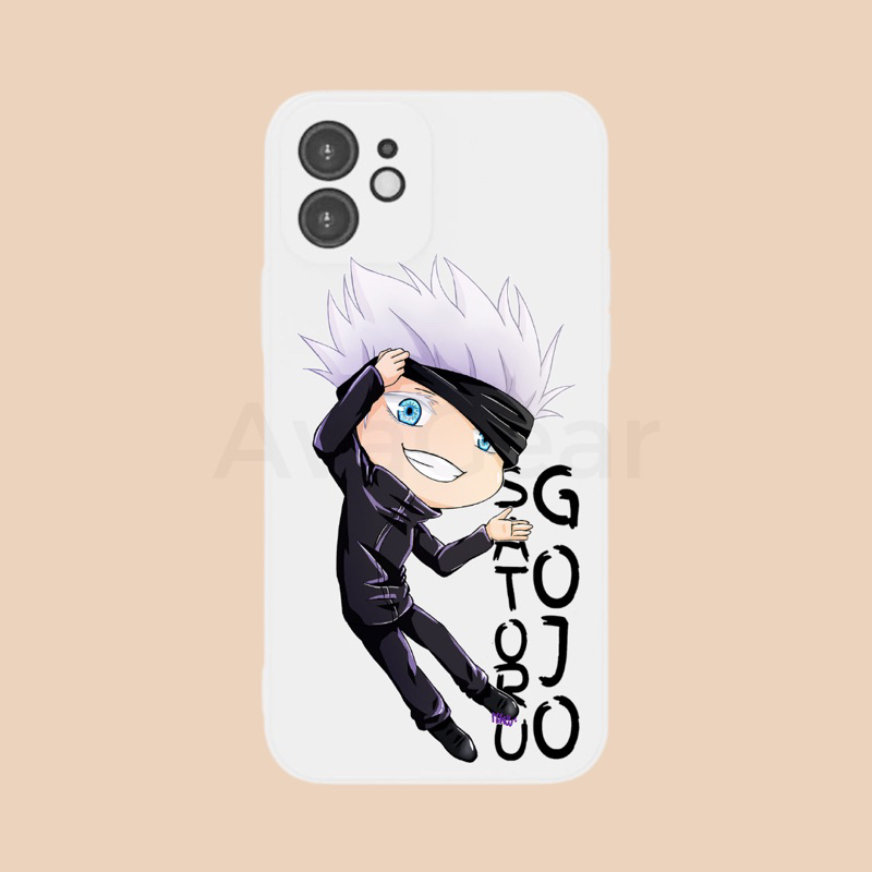 iP Gojo Jujutsu Kaisen Case iPhone Square Edge TPU Softcase 6s 7 8 X XS XR 11 12 Mini 13 Pro Max 14+ Plus