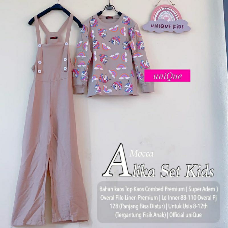 Alika Set Kids Setelan Jumpsuit + Kaos by Unique
