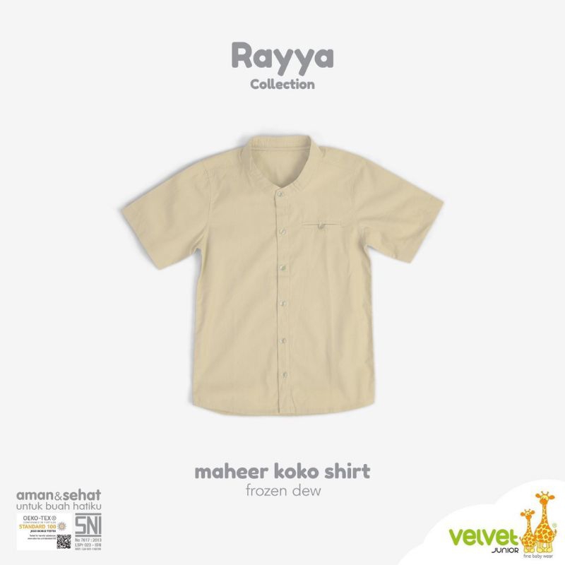 baju Koko Velvet junior rayya collection maheer Koko shirt/ maheer Koko shirt Velvet junior 1-6 tahun/ baju atasan Koko Velvet junior