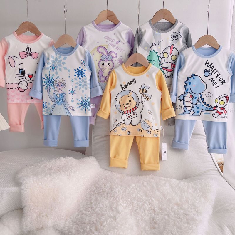 Bibie Setelan Anak Fleece Lengan Panjang + Celana Panjang Premium Bisa COD