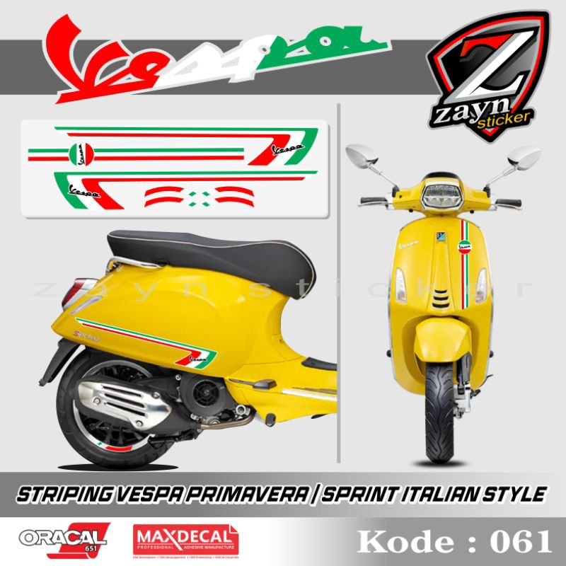 STRIPING STICKER LIST DECAL CUTTING VESPA PRIMAVERA / SPRINT ITALIAN STYLE 061
