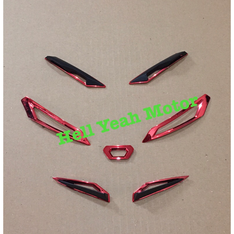 Ventilasi Pista GPR GPRR  Vent depan Jidat Taring Mulut Vent Belakang Paket Merah red / Silver Vent 