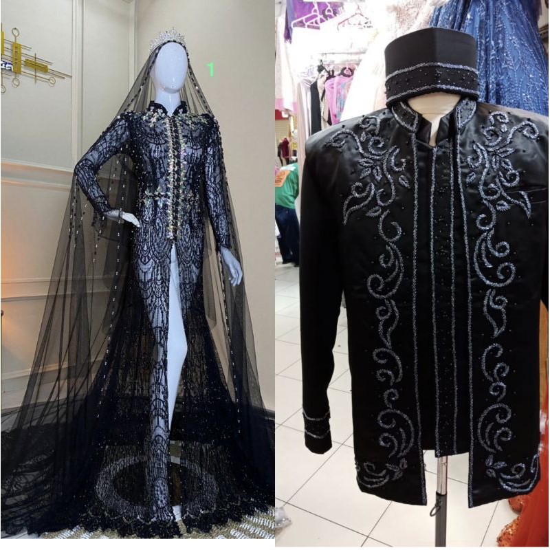 KEBAYA COUPLE MEWAH BEREKOR//SET COUPLE SEMATA KAKI FULL PAYET//BAJU AKAD//GAUN PENGANTIN