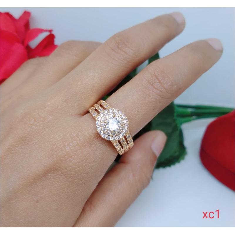 Cincin Titanium Tembaga Xuping Perhiasan Aksesoris Lapis Emas Terlaris Termurah