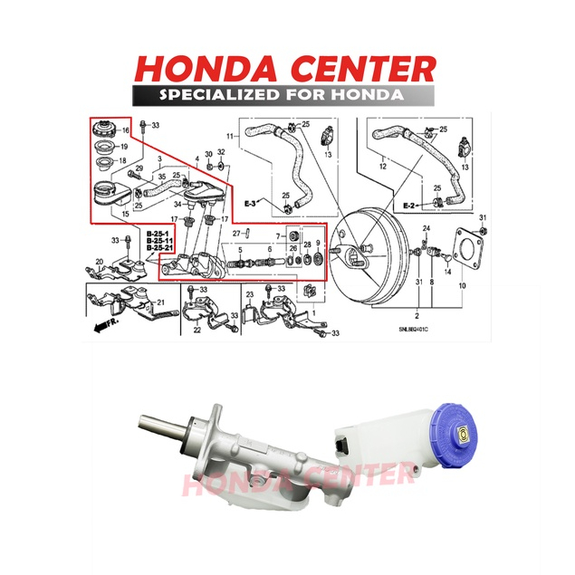 Master sentral central rem Brake master BM assy civic fd fd1 2006 2007 2008 2009 2010 2011 1800cc