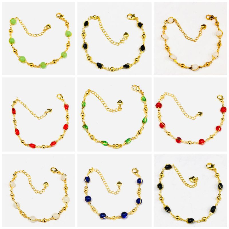 gelang batu batu manik warna warni / gelang tangan