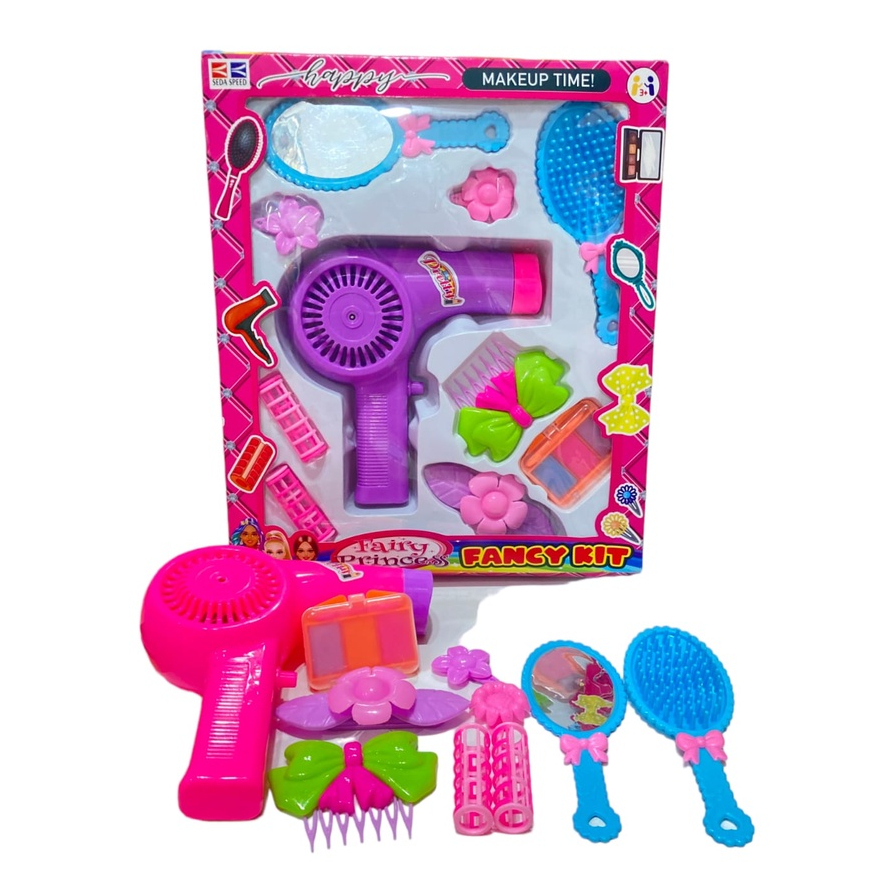 ( BISA COD ) PROMO MAINAN ANAK MAKEUP MAKE UP FAIRY PRINCESS SET SALON BEAUTY HAIRDRYER PAKAI BATERAI / MAINAN HD 008