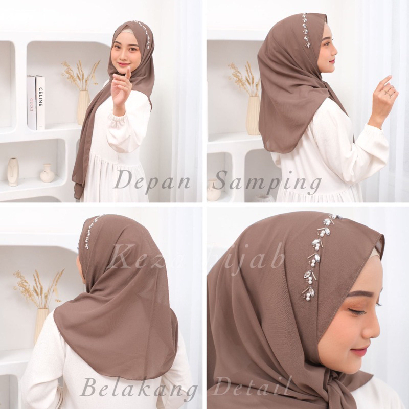 [PART 2] PASHMINA OVAL PAYET - HIJAB PAYET DAUN &amp; MUTIARA