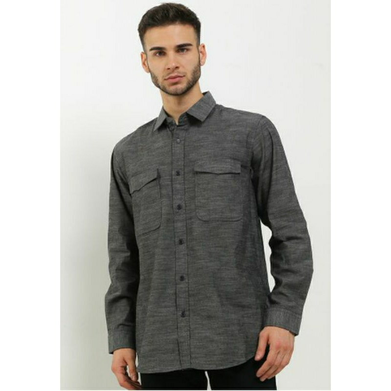 KLLR349 KEMEJA LOIS ORIGINAL HITAM LENGAN PANJANG