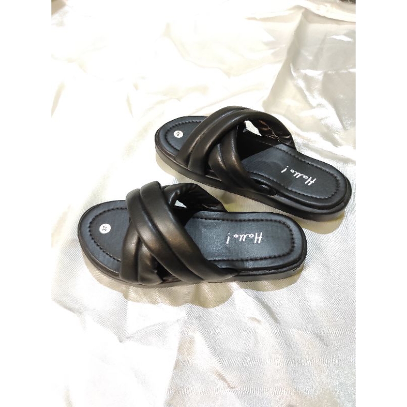 Hello Luna Sandal Wanita Slop Silang Premium Sendal Cewek Slop