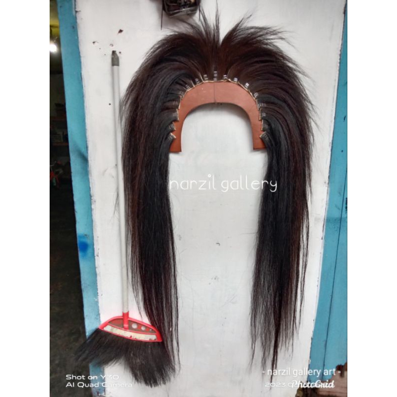 rambut barongan bahan ekor kuda asli