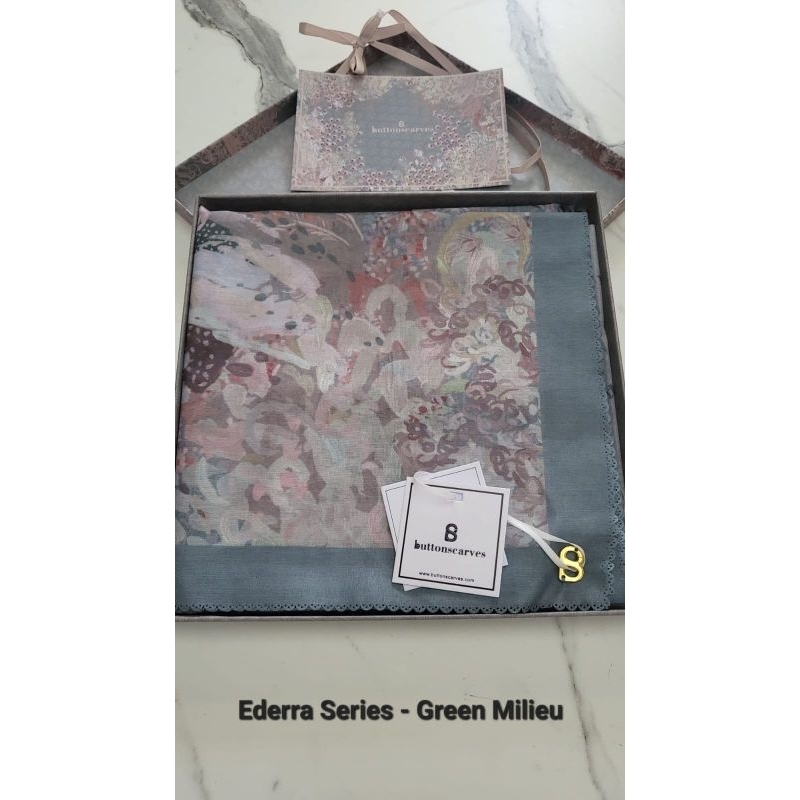Buttonscarves Ederra Series - Green Milieu - Price Tag