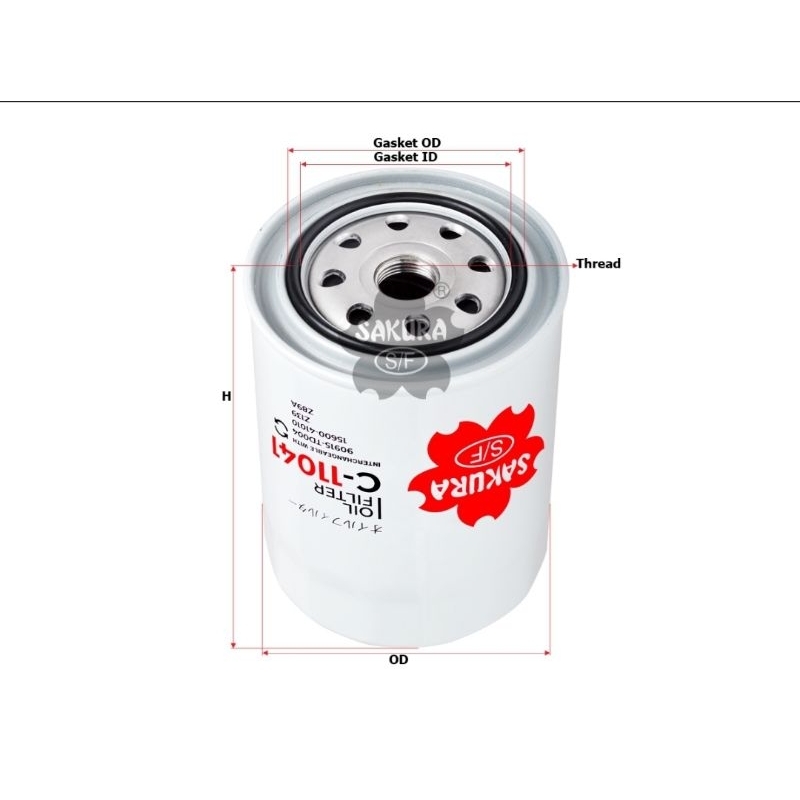 Filter Saringan Oli Ford Everest TDI - Ford Ranger 2.5 - Sakura C-1104