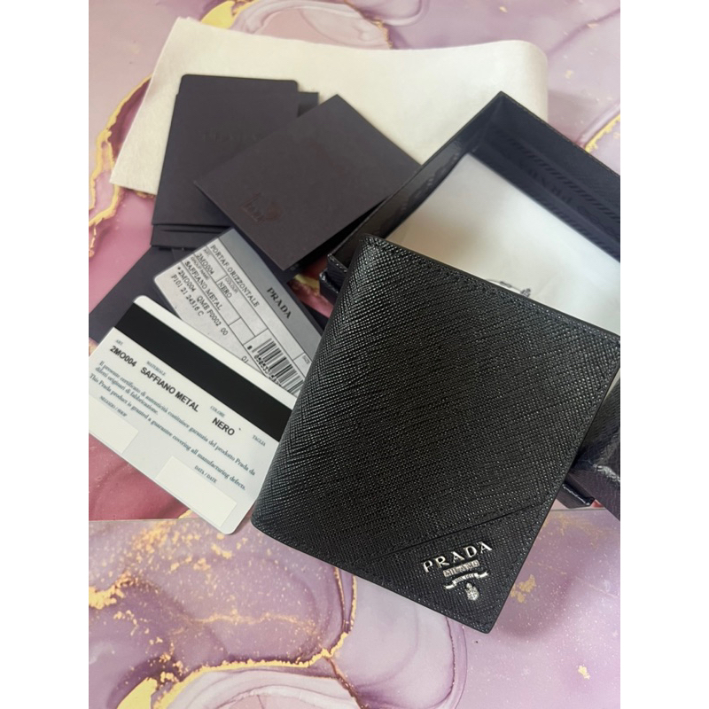 NBU Prada Bifold Wallet Saffiano Leather Black