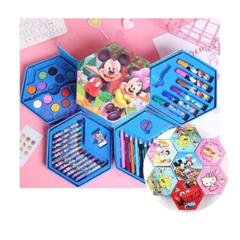 

PERALATAN MEWARNAI ANAK LENGKAP 46 PIECES ART SET