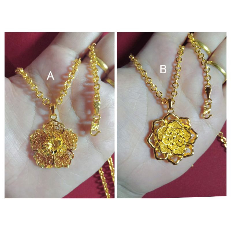 kalung Nuri besar mawar 60cm lapis emas 24k