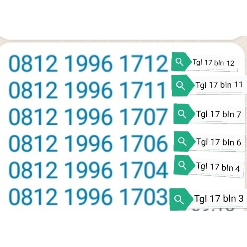 NO TSEL SERI TAHUN, TANGGAL, BULAN LAHIR