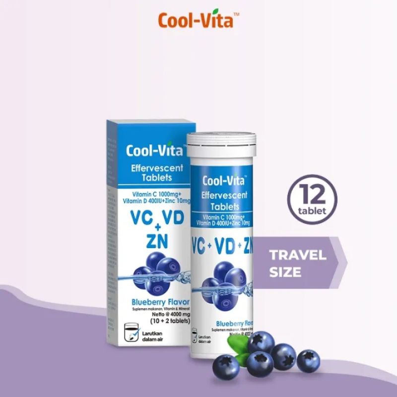 COOL-VITA VITAMIN C1000mg, VITAMIN D &amp; ZINC EFFERVESCENT TABLET 12'S