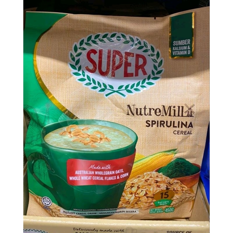 

SPIRULINA CEREAL NUTRE MILL, GANDUM SPIRULINA OAT TERBARU 450g