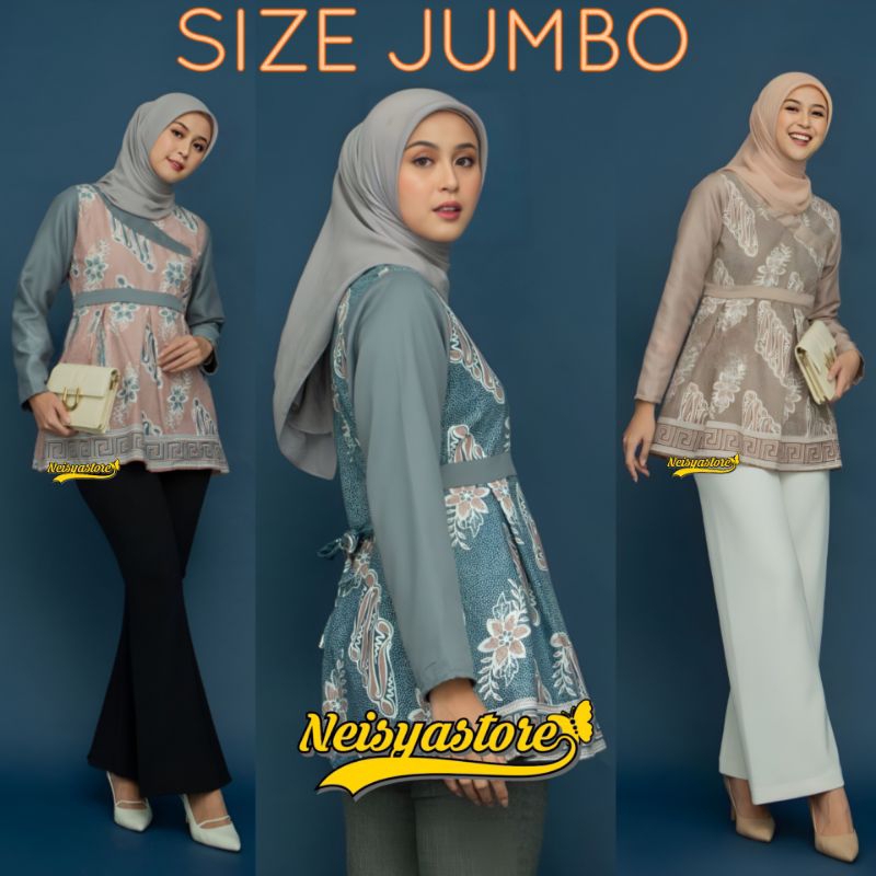 tey-17 Batik wanita ASJ SA HRB026 Kenongo Kemeja Tosca Pendek