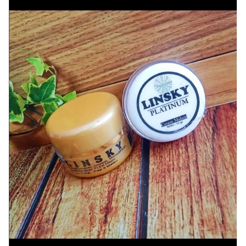 CREAM LINSKY + CREAM PLATINUM ( HUSUS MALAM) FULL GOLD" FULL PUTIH" PINK" BIRU"L SKY GOLD " GOLD BPO