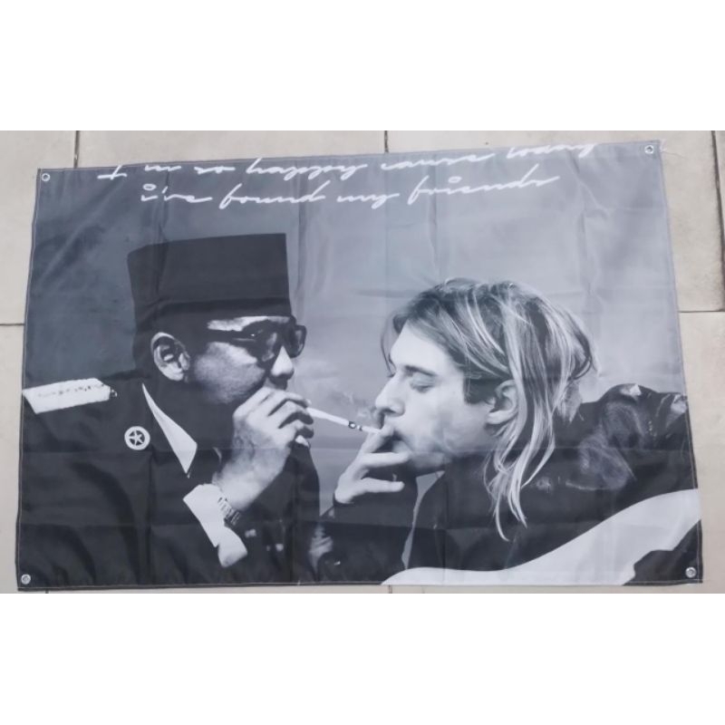 RB Bendera/Flag/Poster Kain/Miniflag Band Nirvana Kurt Cobain &Ir Soekarno