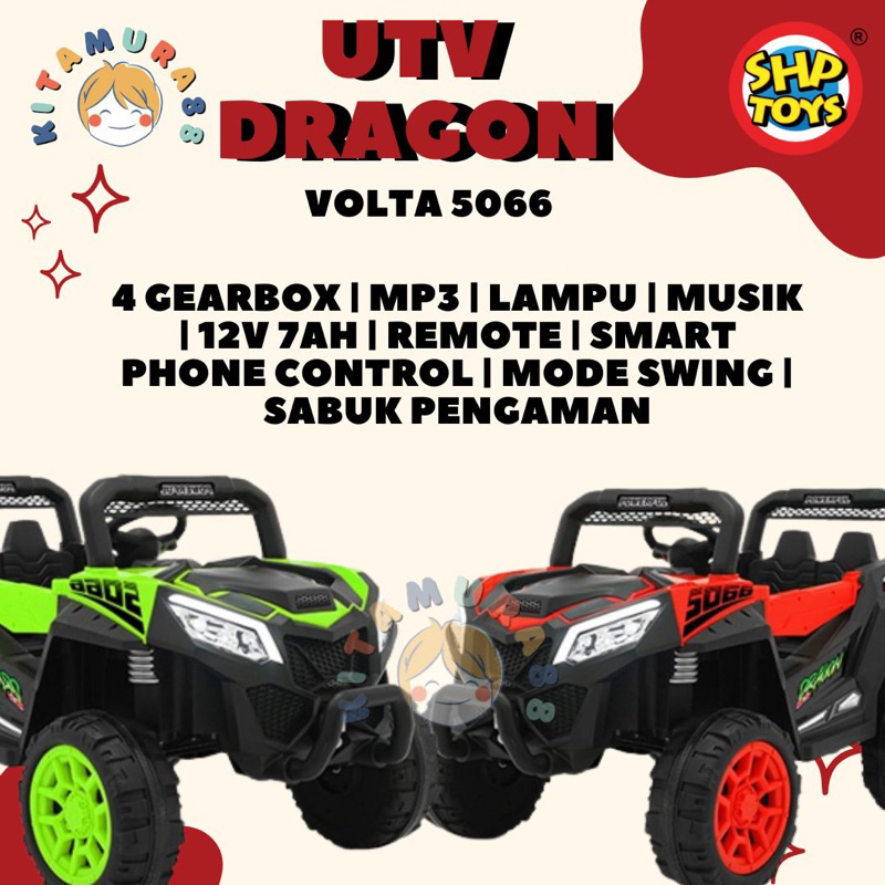 Mainan Maenan Anak Mobil Aki Volta 5066 UTV Dragon SHP Toys Keren Ada Remote