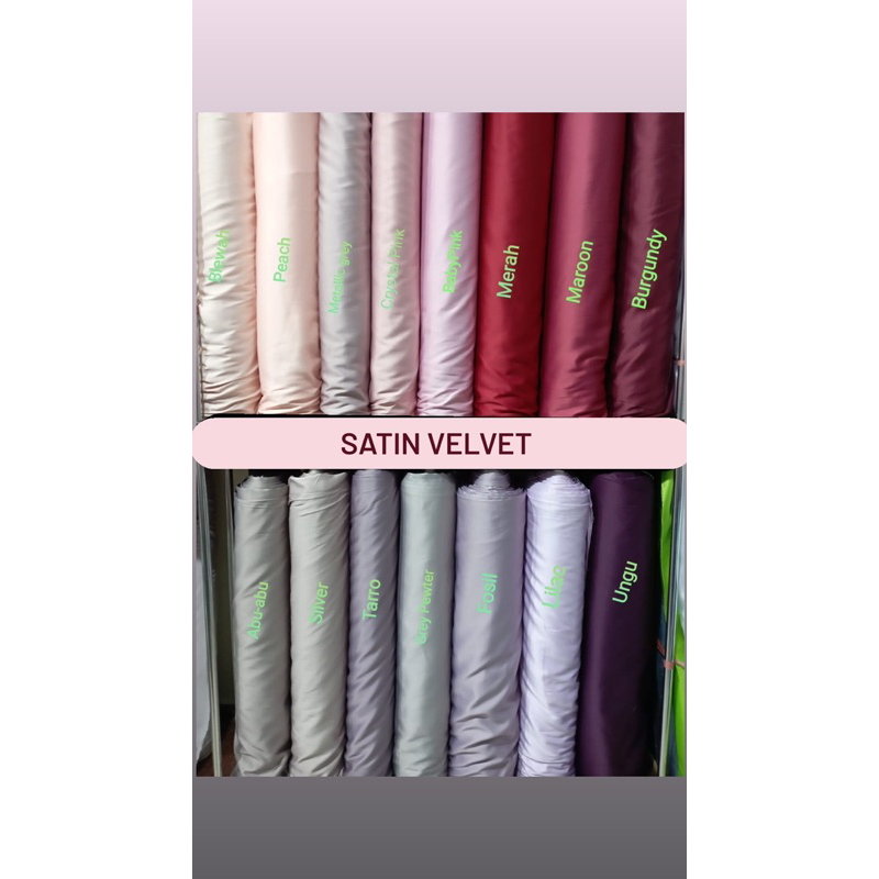 Kain Satin Velvet by Cavali (Harga Per Setengah Meter)