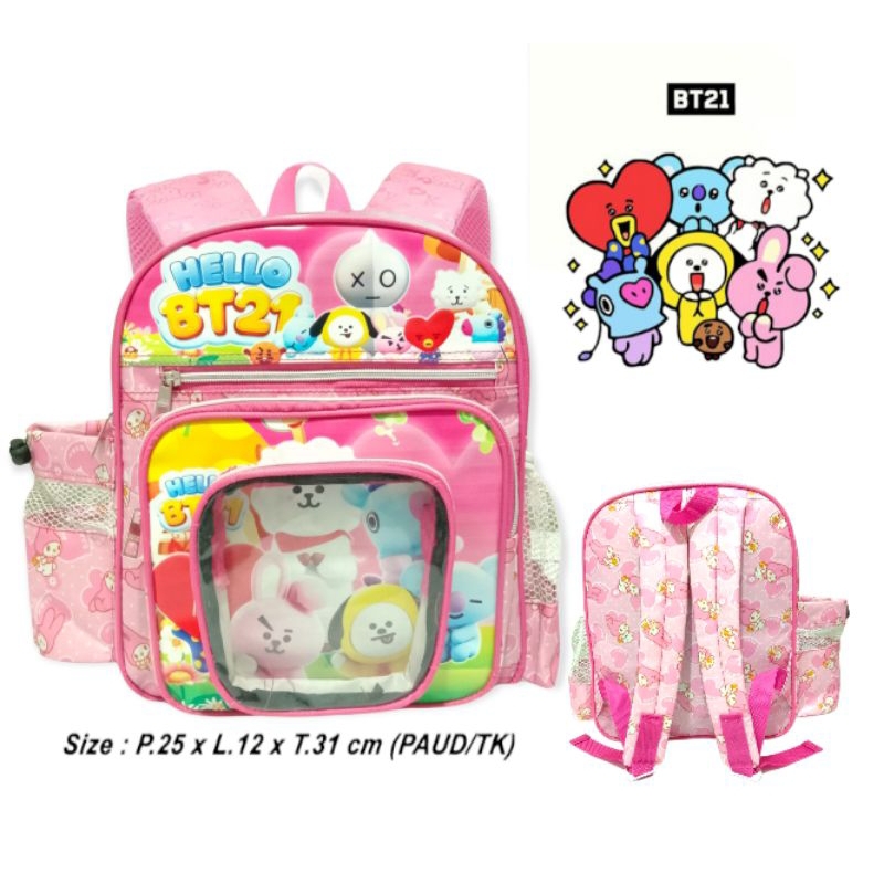 Tas Ransel anak perempuan BT21Tas Ransel Anak Sekolah TK SD SMP Terbaru Tas Ransel BTS Terlaris COD