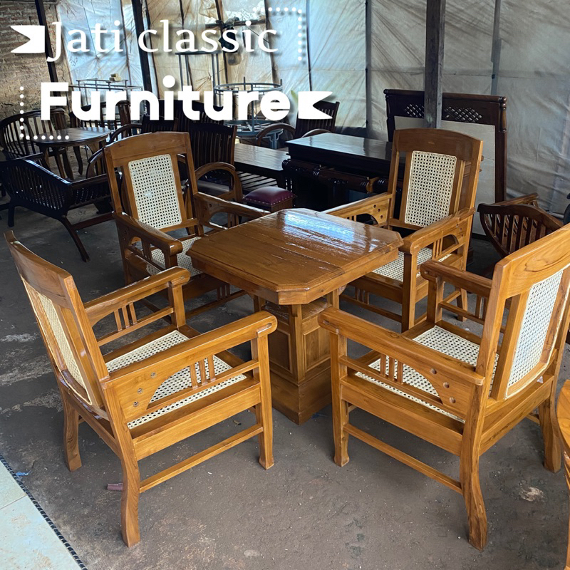 ( kursi tamu klasik ) kursi tamu model kuno sedan jati rotan