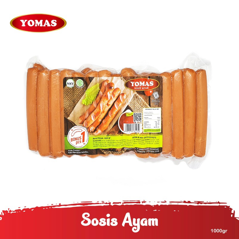 

Yomas sosis ayam cocktail 1 kg isi 41 halal enak laris sosis ayam cocktail 1kg yomas