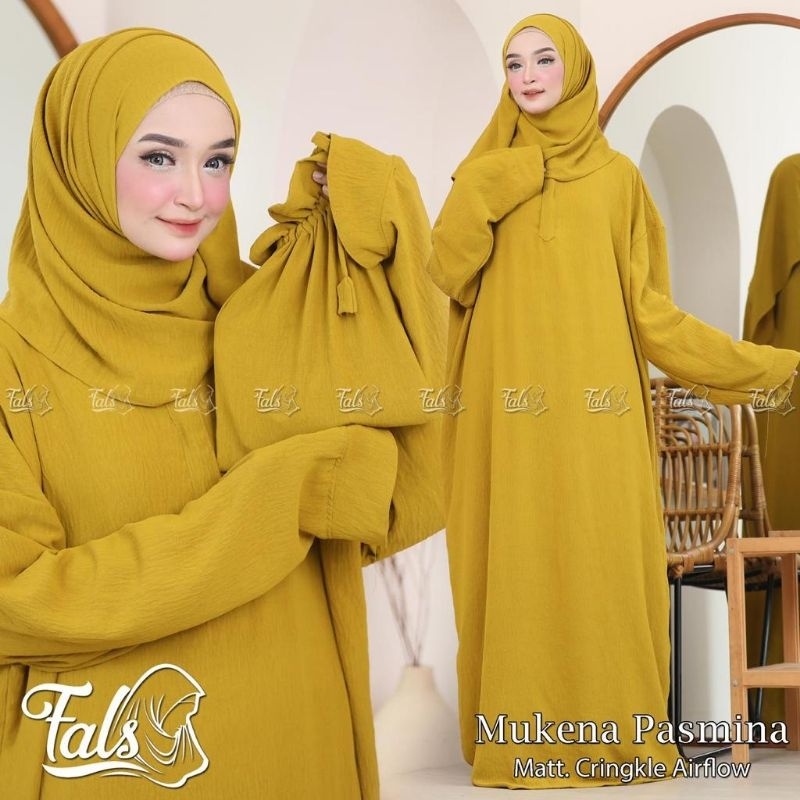 [ Ori Fals ] MUKENAH PASHMINA ••mukenah pashmina••mukenah crinkel airflow