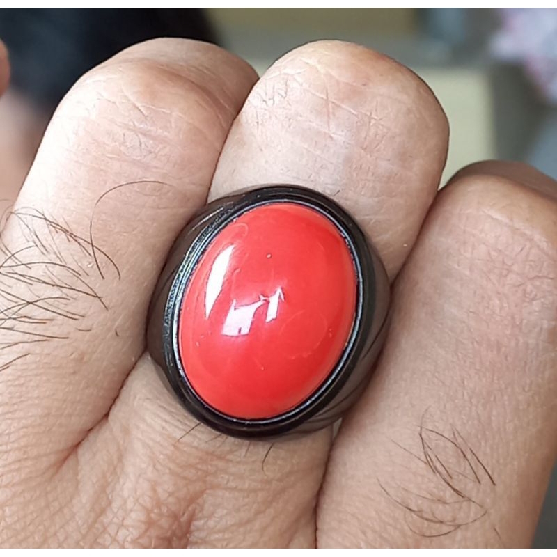 cincin batu akik marjan asli istimewa super