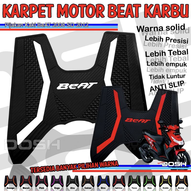 Karpet Beat Karbu / Karpet Motor Beat Karbu / Variasi Motor Beat / Aksesoris Beat Karbu / Pijakan Kaki Beat 2008 / Alas Kaki Beat Karbu 2012
