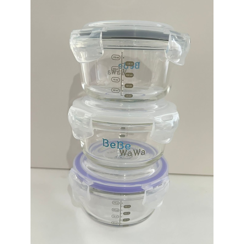 [FREE BUBBLE] Little Dimple Food Container 240ml Wadah Tempat Simpan Makan MPASI Bayi Kaca + Penggaris Ukur Anti Tumpah Aman KUKUSAN