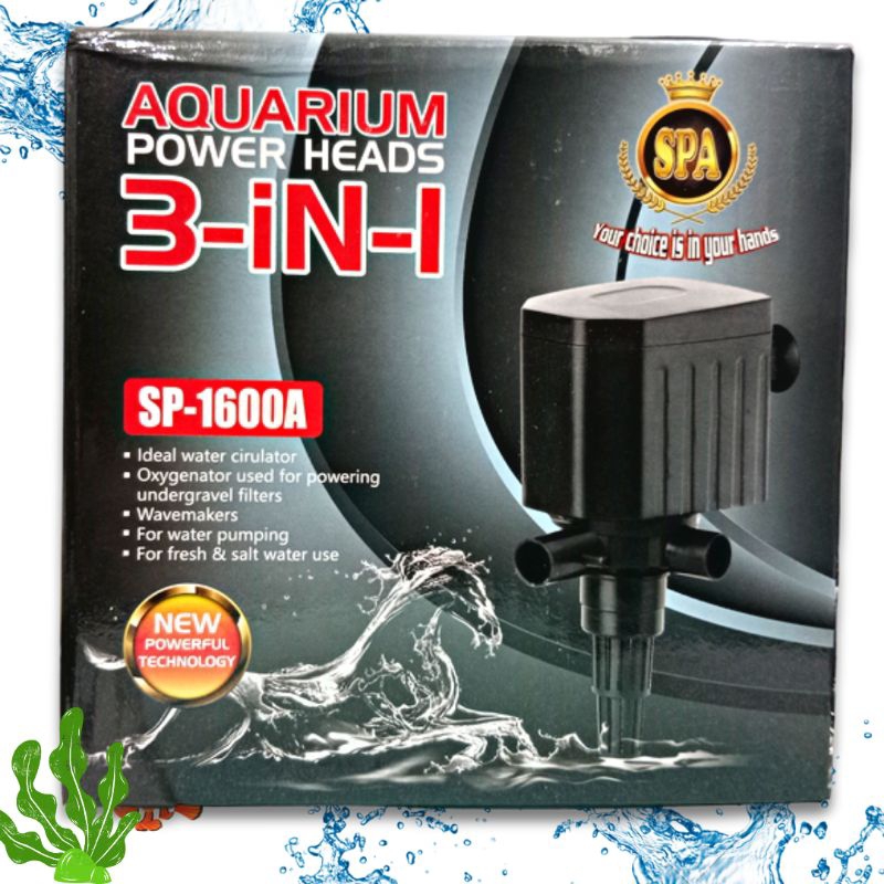 PROMO MURAH Pompa Aquarium kolam kecil hidroponik SPA 1600A