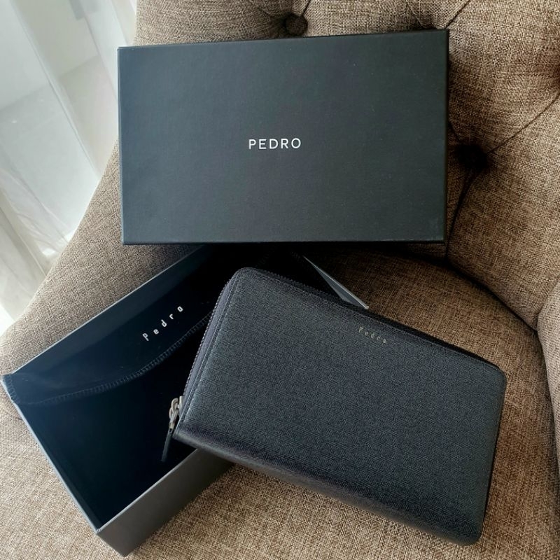 ORIGINAL Pedro Men Long Clutch Wallet Double Zipper | Kado eksklusif dompet pria branded Pedro dua r