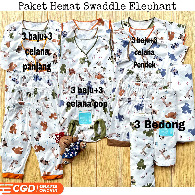 21pcs Paket Hemat Set Bedong Perlengkapan Baju dan celana Bayi kado Baru Lahir, 3-6 dan 6-12 bulan promo 8.8