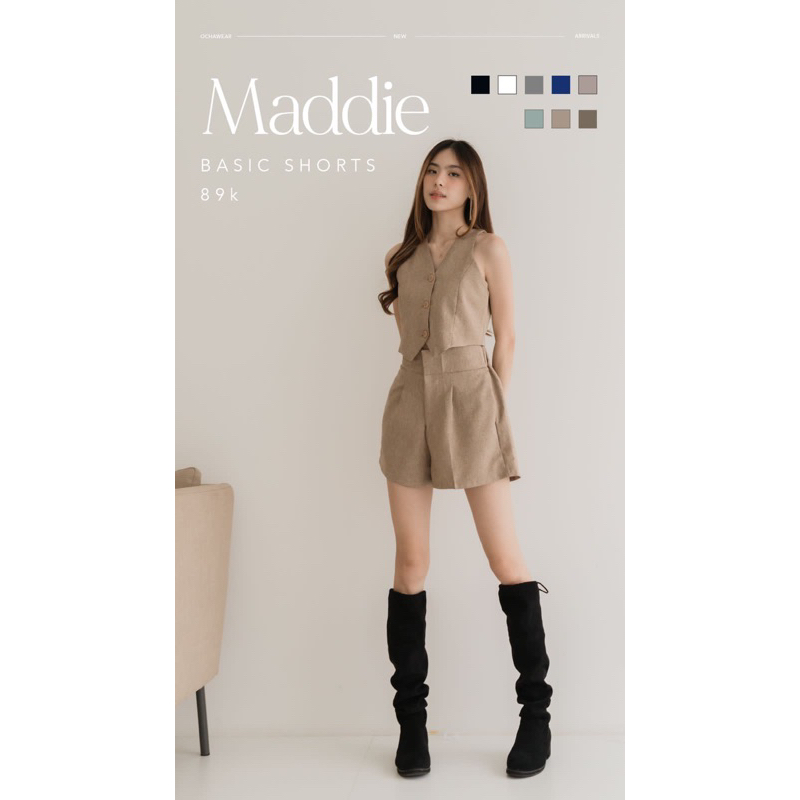 Maddie HW Shorts —— Ocha Wear | Celana Pendek Premium Wanita | Basic Shorts Comfy High Waist