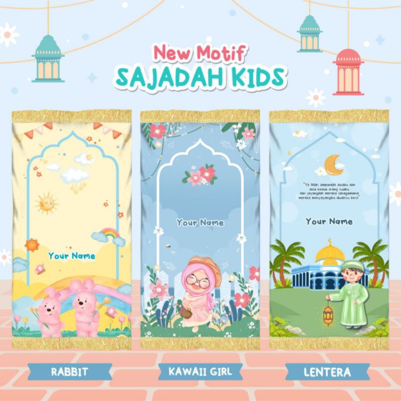 Afsheenastore sajadah anak custom motif baru