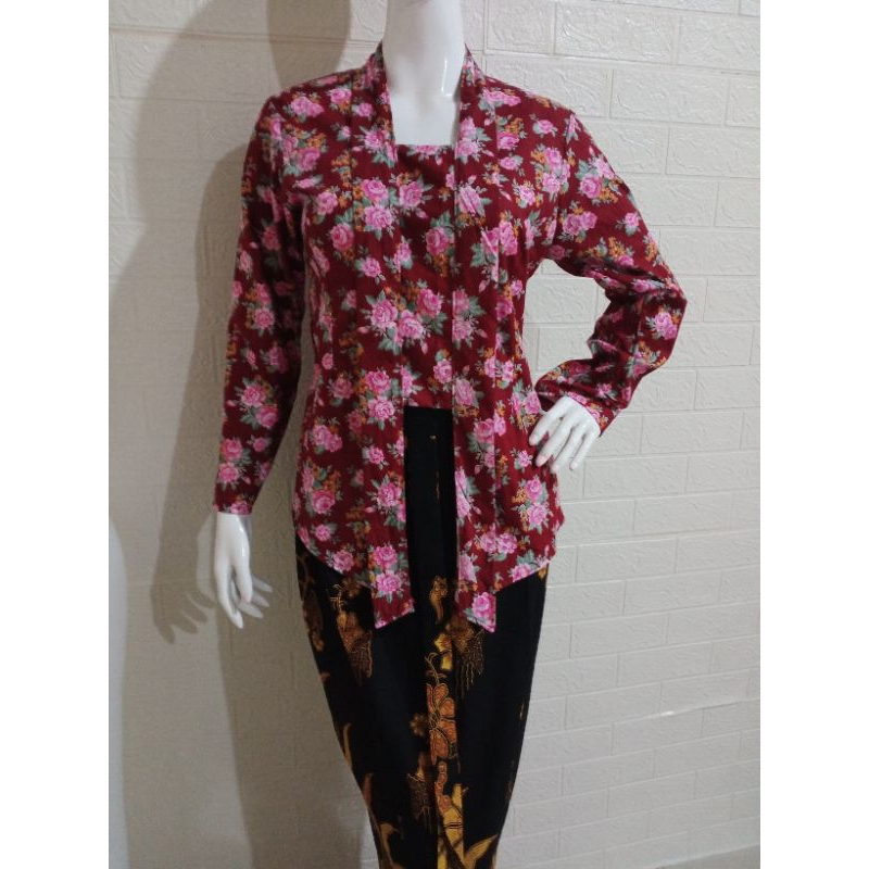 Kebaya kutubaru motif bunga (100% Katun)