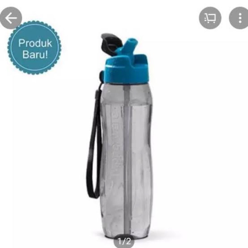 1 Pcs Eco Bottle straw 750 ML tupperware/Botol minum sedotan tupperware -hitam