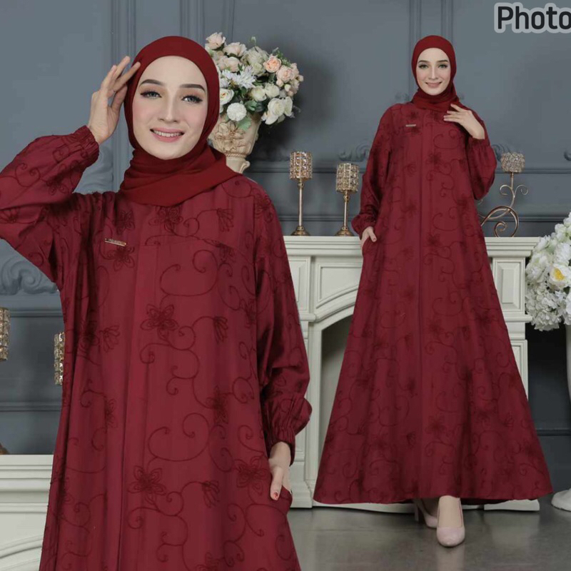 Gamis Polo Linen Bordir