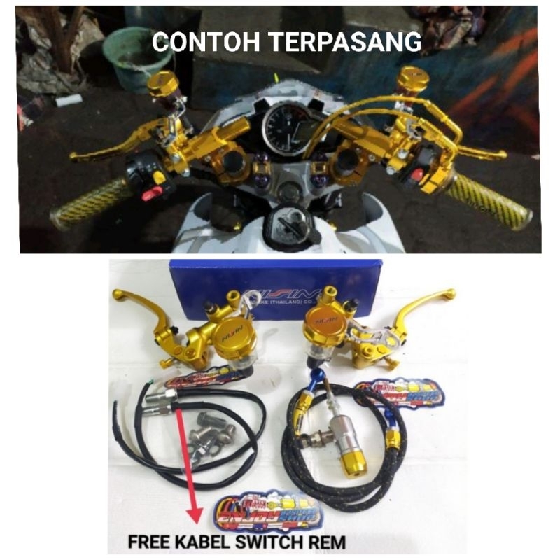 Master Rem Set N1ss1n Radial 2 Tabung plus Stut kopling modif Satria fu Vixion rxking ninja R dll model copy rcb