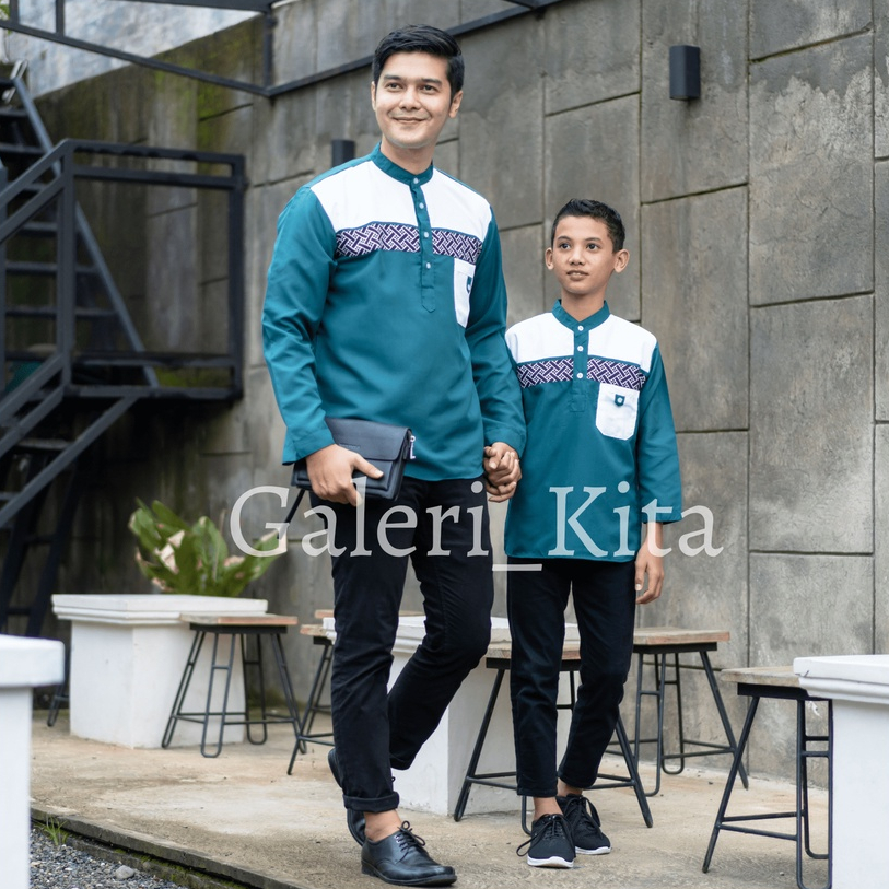Baju Koko Pria-Koko Lengan Panjang Motif Warna Putih hitam Coklat Bahan Toyobo Size M L XL XXL XXXL