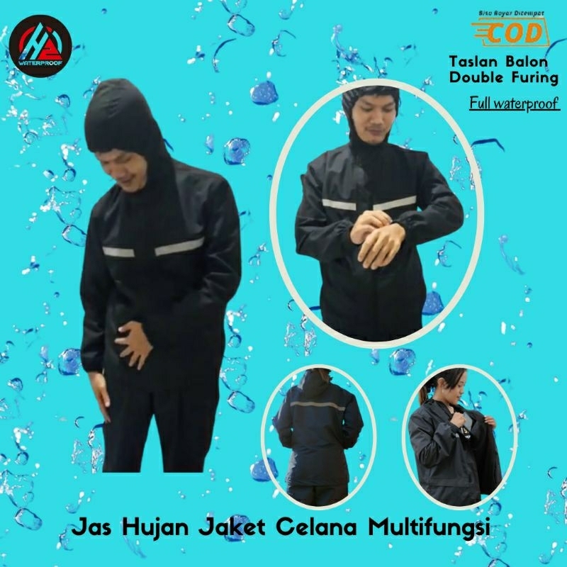 jas hujan setelan jaket celana taslan balon