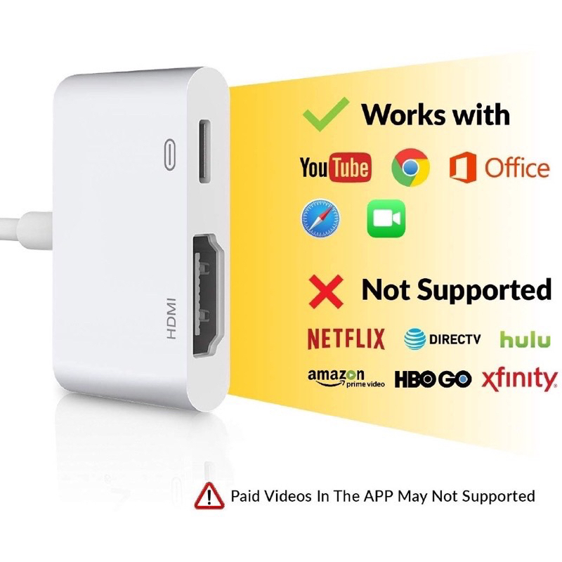 kabel handphone ke tv iphone ipad lightning to hdmi tv